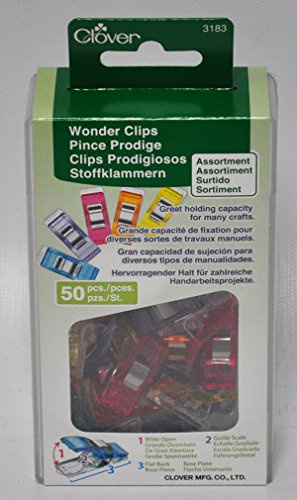 Clover sortiert Farbe Wonder Clips 50 Stück 3183