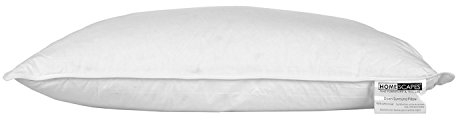HOMESCAPES Luxury Hotel Down Surround Pillow Very Soft White Duck Down Surface with a Firm Feather Core Washable at Home- Anti Dust Mite and Anti Allergen