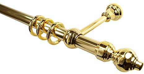 iso-design Gardinenstange Messing aus Metall und Kunststoff mit 28 mm Durchmesser, viele Größen, 160 cm