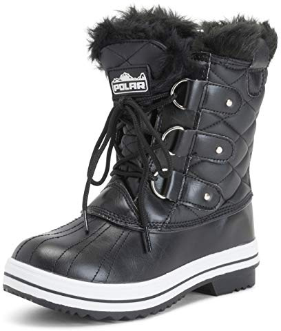 Polar Mujer Acolchado Corto Pato Forrada De Piel Cordones Nieve Invierno Bota - BLL UK3/EU36 - AYC0023