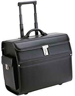 Alassio 45033 - Pilotenkoffer Mondo, aus strapazierfähigem Lederimitat, ca. 46 x 38 x 22 cm, schwarz