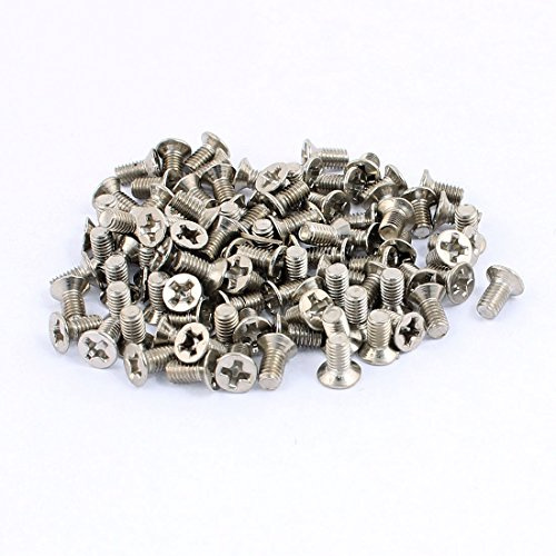uxcell 100 Pcs M3x6mm Stainless Steel Countersunk Flat Head Phillips Machine Screws Bolts