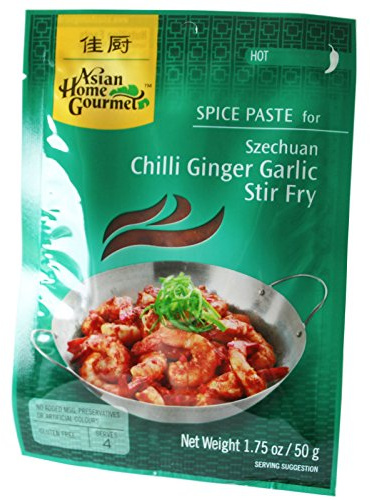 Salsa para saltear estilo Sichuan con jengibre, chile y ajo 50 g Pasta de especias para wok muy picante sin glutamato añadido ideal para 4 raciones