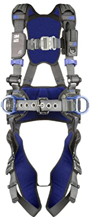 3M 1113124 DBI-SALA ExoFit X300 Comfort Construction Positioning Safety Harness, Construction Fall Protection, Aluminum Back and Hip D-Rings, Auto-Locking Quick Connect Leg and Chest Buckles, Medium