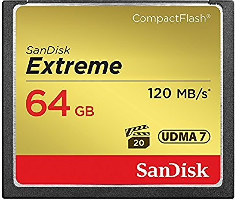 SanDisk Extreme UDMA7 Compact Flash Card - Black/Gold, 64GB