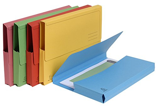 Exacompta 46971E Packung mit 50 Aktenmappen Forever, mit Verschlußkappe, aus Recycling-Karton 290g/qm, für DIN A4, 24,5 x 32,5 cm, 50er Pack, farbig sortiert
