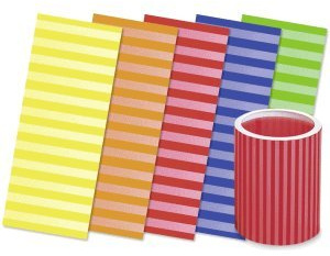 Ludwig Bähr Laternenzuschnitte Streifen Color-Transparentpapier 115g/qm 20x50cm VE=25 Blatt 5 Farben