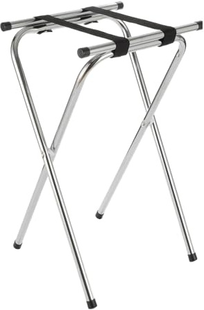 American Metalcraft CTS31 Tall, Deluxe. Tray Stand with Nylon Straps - 31-Inch - Durable, Tubular, Steel Frame - For Restaurants, Hotels and Catering Services, Chrome