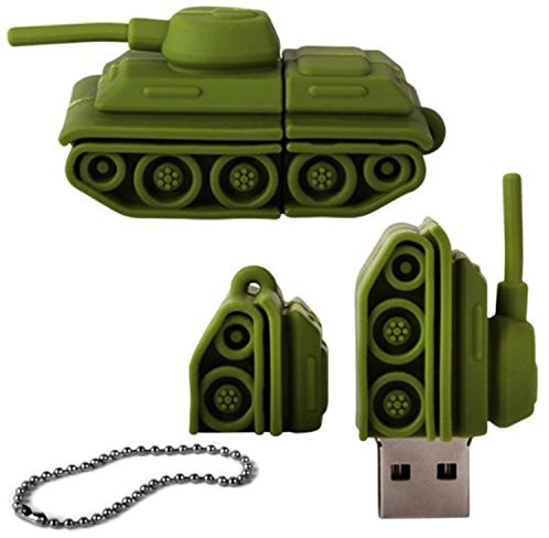 Woo Inc. High Speed 32GB Novelty Army Tank Vehicle USB 3.0 Flash Drive Data Memory Stick- Green