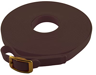 LENNIE BioThane Schweißleine, 19mm breit, Dunkelbraun, 15m lang, Messingschnalle, 5m 7m 8m 10m 12m 20m 25m 30m