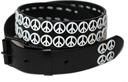 Emeco 3 R Pyramiden Nietengürtel Dirty Fashion Belt Peace SN-78 (M, schwarz-weiss)
