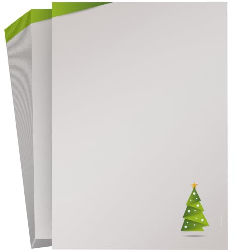 Weihnachtsbriefpapier | Weihnachts-Origami GRÜN | 100 Blatt Motivpapier DIN A4