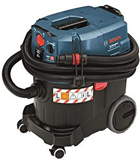 Bosch Professional aspirateur eau/poussière GAS 35 L AFC (avec 1 filtre plat plissé en cellulose, suceur droit, sac jetable, coude, set de suceurs pour sol, 3 tubes de 0,35 m, flexible 5 m, Ø 35 mm)