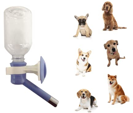 Choco Nose Patented No-Drip Small-Medium Sized Dogs/Cats Water Bottle/Feeder Pet Cages Crates 300ML Mess Free Leak-Proof Nozzle 16mm Blue (C590)