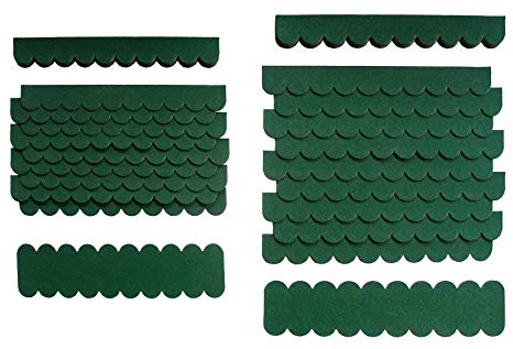 crash-marek 1,2m²-3-Sets Mini Dachschindeln,Grün,Dachpappe,Nistkasten,Vogelhäuser,Kanichenstall,Gehege,Abdeckung,Bastlersatz,Biberschwanz,Briefkasten