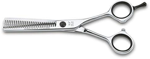 3 Claveles Azabache, Tijera de Peluquería Entresacar En28 5.5 para Descargar Cabello, 1 Unidad (Paquete de 1) Cranberry