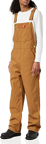 Dickies Mens Bib Overalls and Coveralls Workwear Apparel, Brown Duck, 38W x 30L US