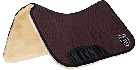 Werner Christ Westernpad/Western-Satteldecke Westernsattelpad aus echtem Lammfell (20 mm Wollhöhe), Einschubtaschen (ohne Polster), in braun, Gr.: 70x75 cm