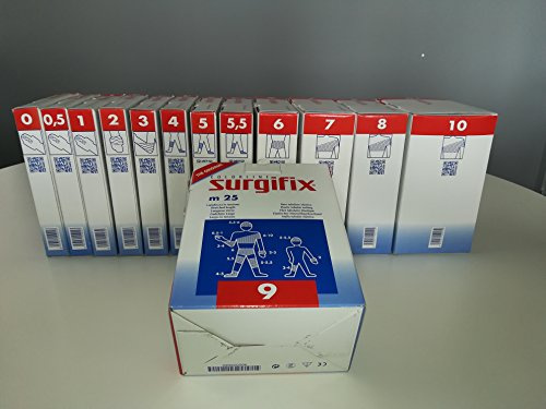 Surgifix - Elastisches Röhrennetz Poly, Größe 9, zur Fixierung von Kompressen, Gazen und Körper- und Rückenverbänden, Spannlänge 25 m, weiße Farbe, hergestellt in Italien, 1 Stück