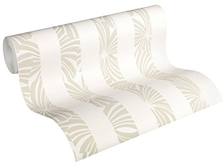 ESPRIT 327601 32760-1 - Carta da parati in tessuto non tessuto, motivo a righe, 10,05 m x 0,53 m, colore: Crema grigio