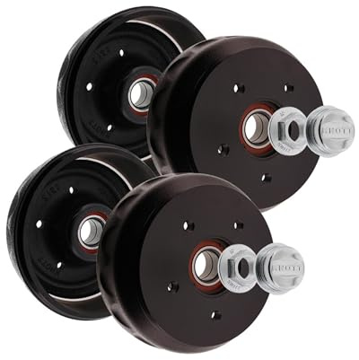The Drive | Bremstrommel 200x50mm 4er Set für 2 Achsen – passend für Knott 20-2425/1, Nieper, Schlegel – inkl. Kompaktlager, Flanschmutter & Fettkappe