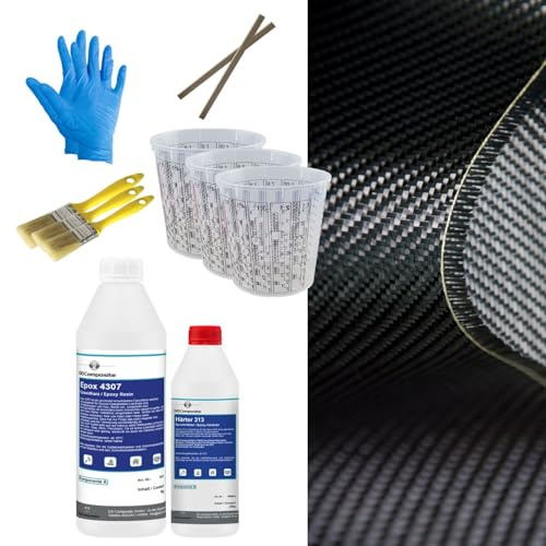 DD Composite Carbon Komplett-Set 2,0m² Köper Epoxidharz transparent Carbongewebe Top Qualität einzigartige Optik individuelles Design echte Kohlefaser