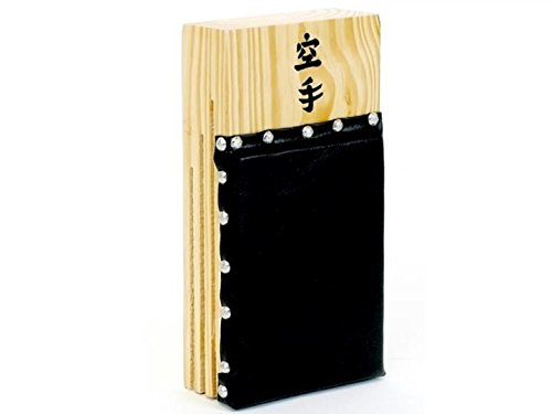 BAY Wandmakiwara Leder PU 28cm Sport Makiwara aus Holz Wand Wandmontage Schlagpolster Schlagkissen Sandsack Boxsack Wandsandsack Wandschlagpolster Wandschlagkissen Wandboxsack Wandkissen Boxpolster