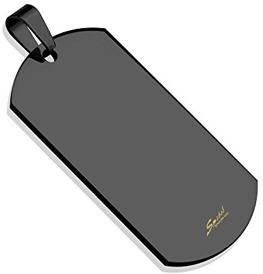 Bungsa Erkennungsmarke Gravierbares Dog Tag ID Platte Edelstahl gold schwarz roségold silber blau bunt Männer (Militär Gravur Armee Hundemarke Ketten-Anhänger Pendant Chirurgenstahl Damen Herren)