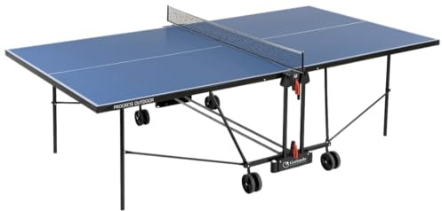 Garlando Tavolo da Ping Pong Progress Outdoor Con Ruote Per Esterno Blu