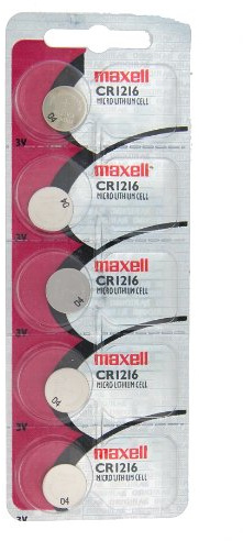 Maxell Lithium Battery CR1216 Pack of 5 Batteries