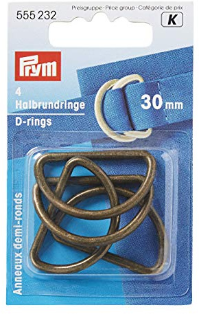 Prym 555232 D-Rings 30 mm Antique Brass