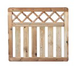 Stilvoller Vorgarten Lattenzaun günstig im Maß 100 x 90 cm mit Rankgitter aus Kiefer/Fichte Holz, druckimprägniert Westerland
