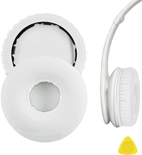 Geekria Replacement Ear Pads Compatible with Beats Solo Wireless (Solo-Bluetooth) (810-00012-00) (810-00012-01) Headphones, Ear Cushions with Video Guide (White)