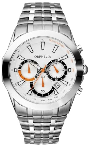 Orphelia herrarmbandsur Drive chronograph kvarts rostfritt stål armband Weiß