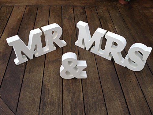 Musuntas® Dekoration Hochzeit aus Holz, Mr & Mrs Holz Buchstaben, Hochzeitsgeschenk 21cmX 10cm X 1.5cm by Musuntas