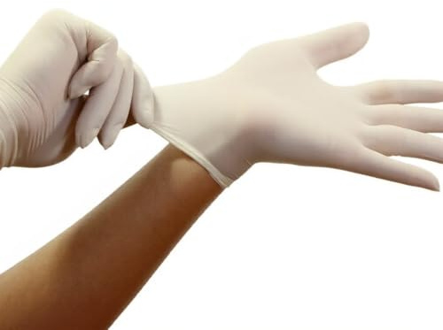 Light Touch Latexhandschuhe - 100 Stück - Größe M - puderfrei - unsteril - weiß - Einweghandschuhe - Einmalhandschuhe - Kochhandschuhe - Handschuhe Einweg