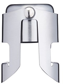 BarCraft Champagne Stopper with Luxury Polished Finish, Stainless Steel, Silver