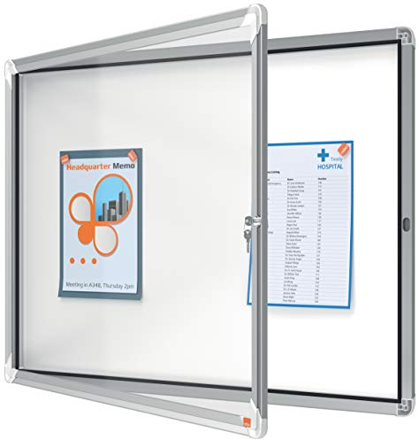 Nobo, Vitrine d'extérieur, Certifiée NF Collectivité et Education, Fond magnétique, 8xA4, 924x668 mm, Porte battante, Gamme Premium Plus, 1902579
