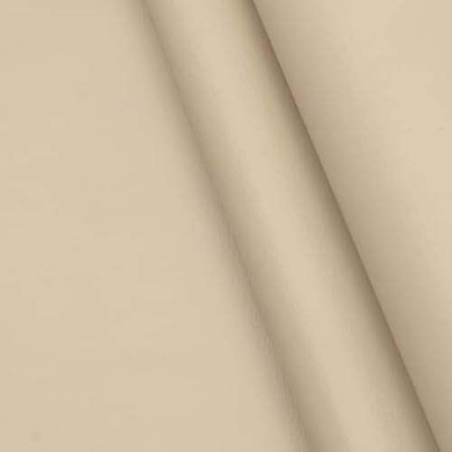 Stoffkontor Polster PVC Kunstleder, Polsterstoff in Rindsleder Optik, Möbelstoff Meterware - Creme-Weiss - für sämtliche Polsterarbeiten, Automobil, Boote, Dekorationen UVM.
