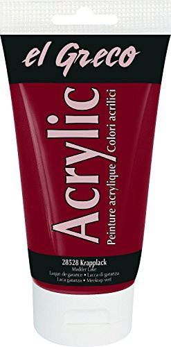 KREUL 28528 - El Greco Acrylic, 150 ml Tube in krapplack, hochpigmentierte, glänzende Acrylfarbe in Studienqualität, buttrig vermalbar, für pastose Malerei
