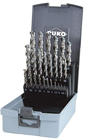 Ruko R258215RO Spiralbohrer HSS-G DIN 338 TL 3000 25-teilig glänzend