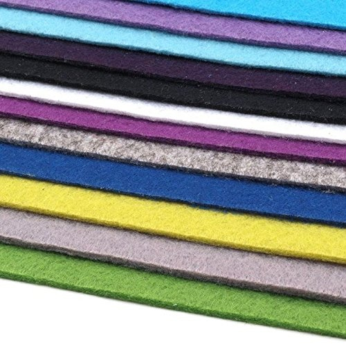 12 Filzplatten Bastelfilz Filz Farbmix 2-3 mm dick DIN A4 20x30 cm