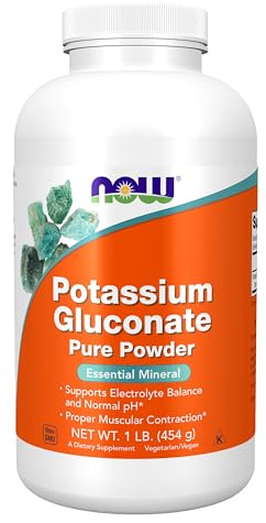 NOW Foods Supplements, Potassium Gluconate Pure Powder 175 mg, Essential Mineral*, 1-Pound
