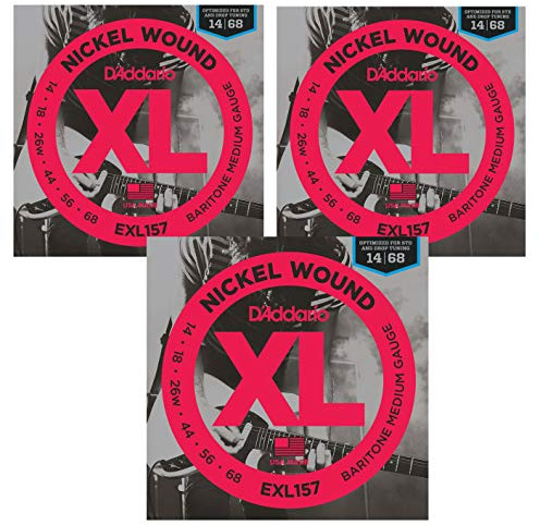 D 'Addario Bariton E-Gitarre Saiten | EXL157 | 3 Sets | Medium