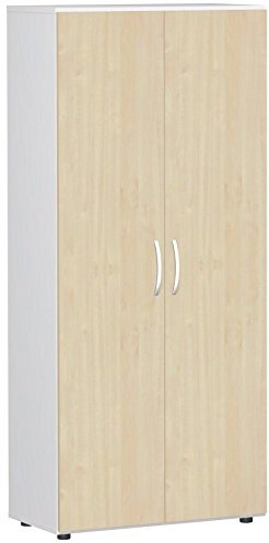 Gera Möbel Schranksystem Flex Flügeltürenschrank, Drehtürenschrank, Holzdekor, ahorn/weiß, 80 x 42 x 180.8 cm