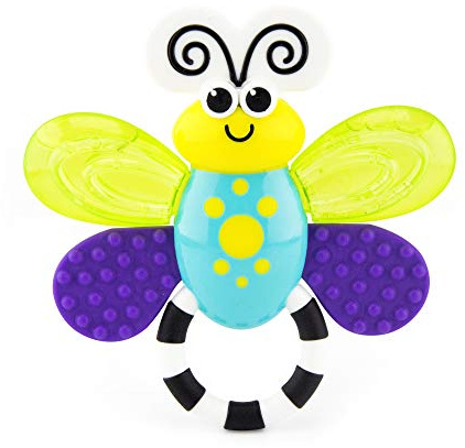 Sassy Flutterby Teether | Water-Filled Teether Soothes Gums | Variety of Textures Massage Gums | For Ages 3 Months and Up (80106)