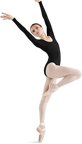 Bloch Damen Long Sleeve Leotard Langärmeliger Turnanzug von Premier, schwarz, Petite
