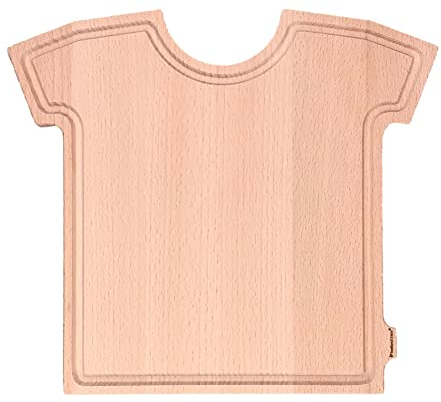 Festland DESIGN ® - Frühstücksbrettchen Schneidebrett aus Holz - Trikot-Design Holzbrett Buche - Küchenhelfer - Geschenk für Männer - Perfekt auch für Camping & Grill