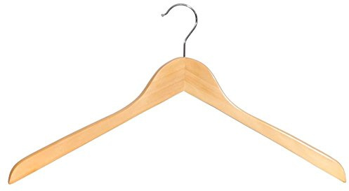 Gerso Standard Holzkleiderbügel platzsparend Kleiderbügel dünn Natur - 10 Stück