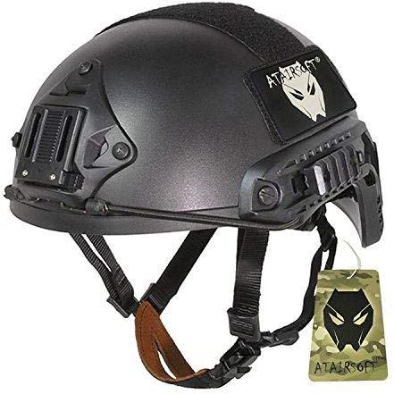 ATAIRSOFT MH Typ Einstellbare Kampf Fast Helm für Taktisch Armee Airsoft Paintball Jagd CQB Schießen Gear (Black, XL)